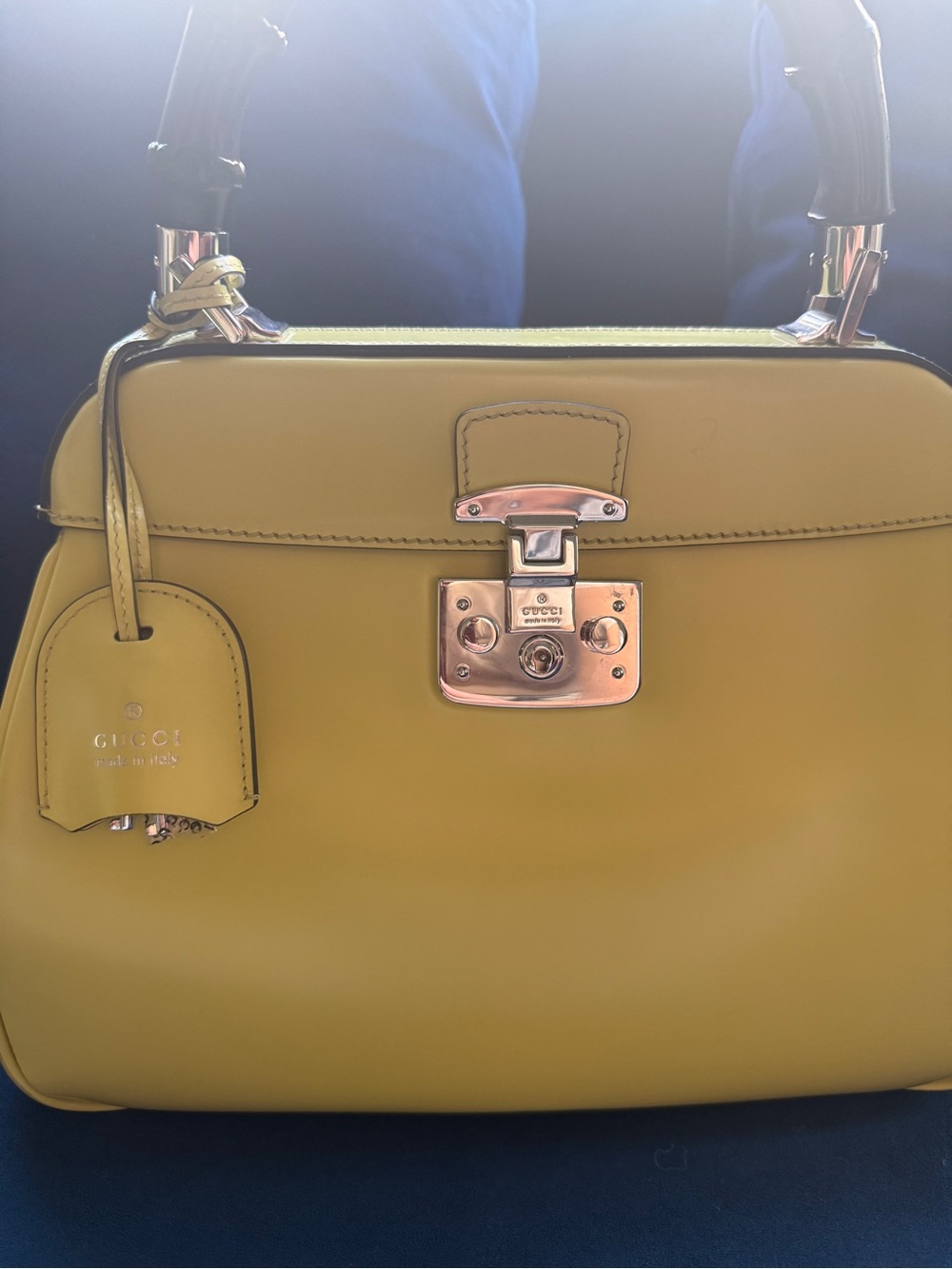 Authentic Gucci Yellow Lady Lock Bamboo-Handle Purse, excellent condition - Picture 2 of 7